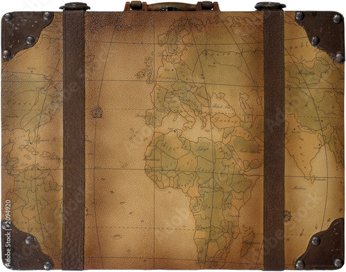 world traveler's suitcase