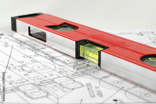 water level and architectural plan