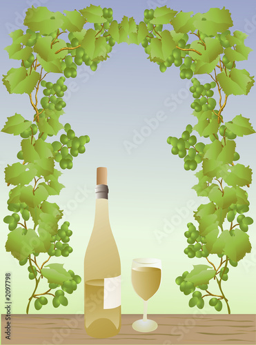 white wine and grapes