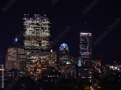 back bay skyline at night