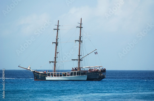 pirate ship in ocean