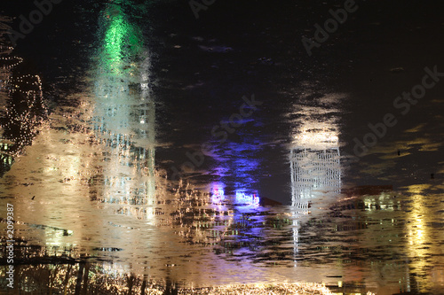 abtract reflections, buildings and lights