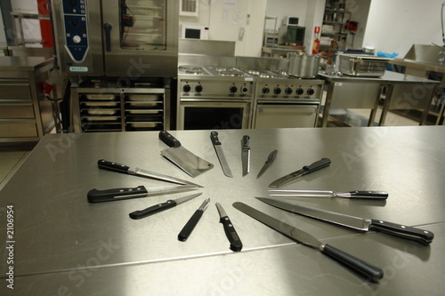 set of kitchen knives