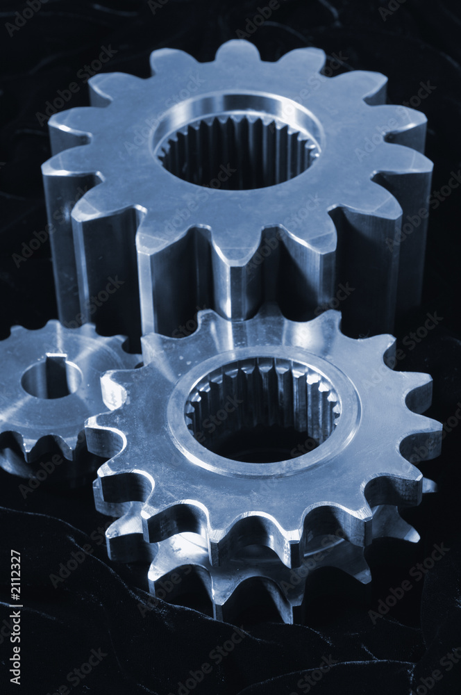 gears in blue