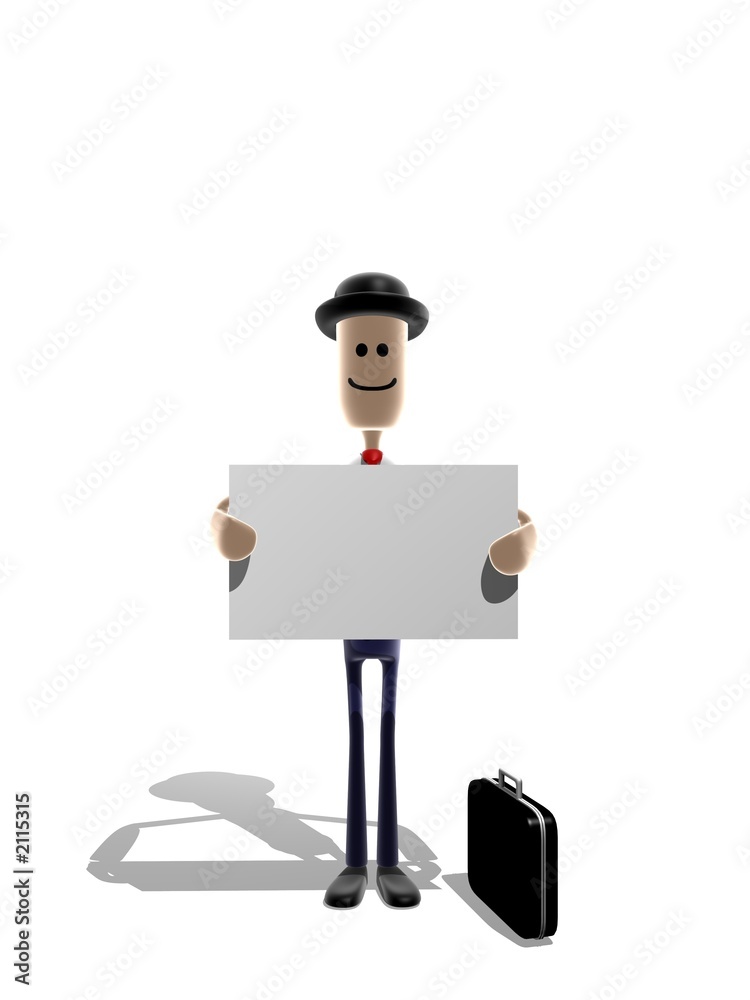 businessman holding message