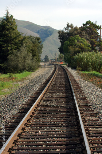 looking down the track to the distant hills