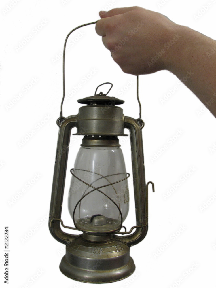 old lamp in hand foto de Stock | Adobe Stock