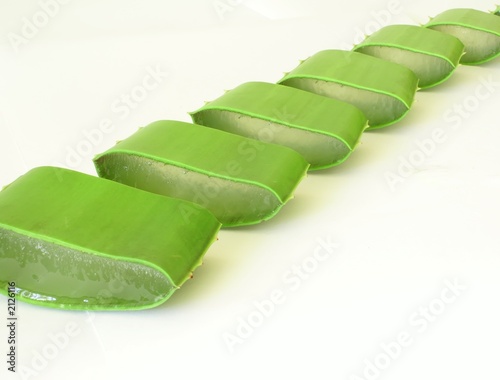 row of sliced aloe