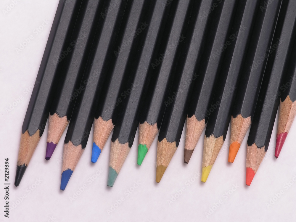 colored pencils in row colored pencils in row