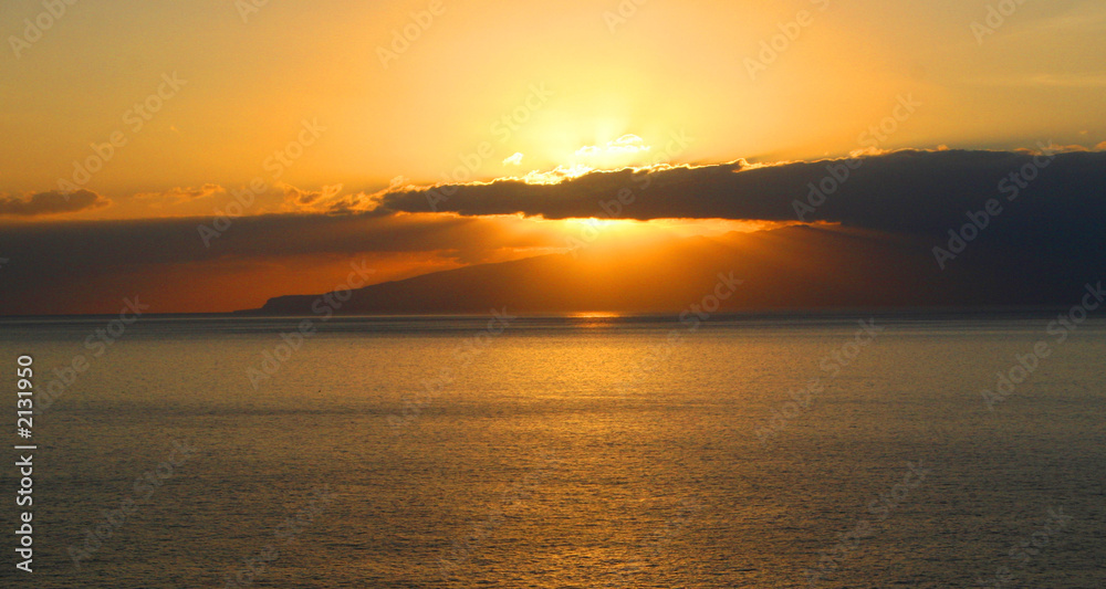 sunset over gomera
