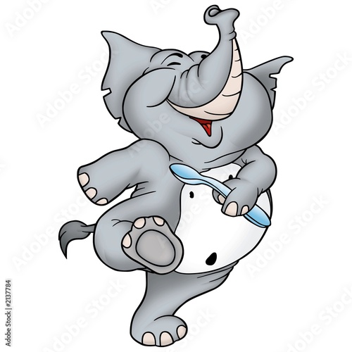 elephant with spoon