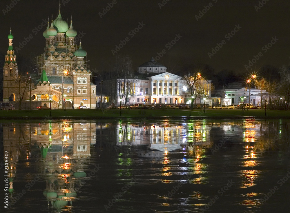Fototapeta premium night in country estate ostankino