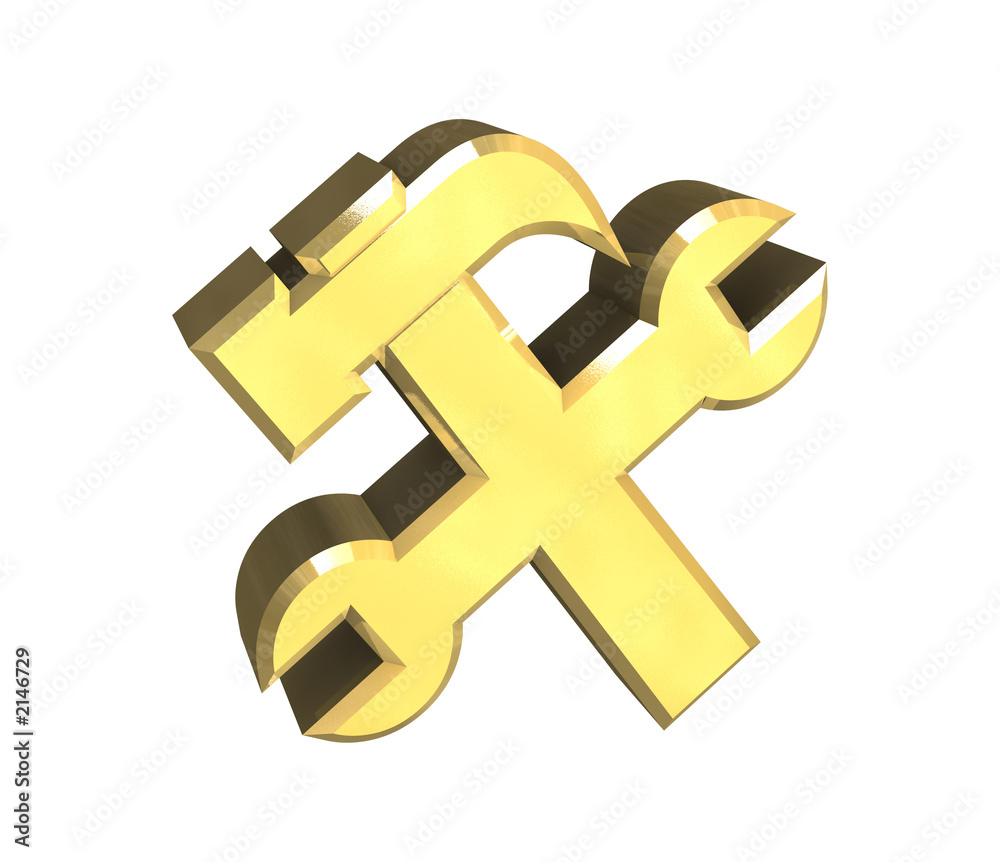 Obraz premium simbolo chiave e martello in oro 2