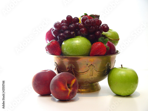 bowl of fruit on white