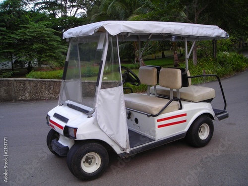 white golf buggy