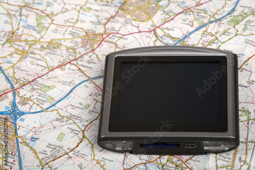 gps device on a map