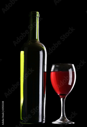 red wine with bottle