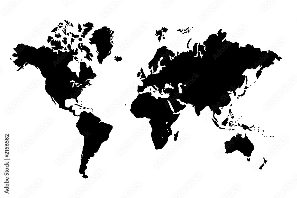 Naklejka premium Mapa świata