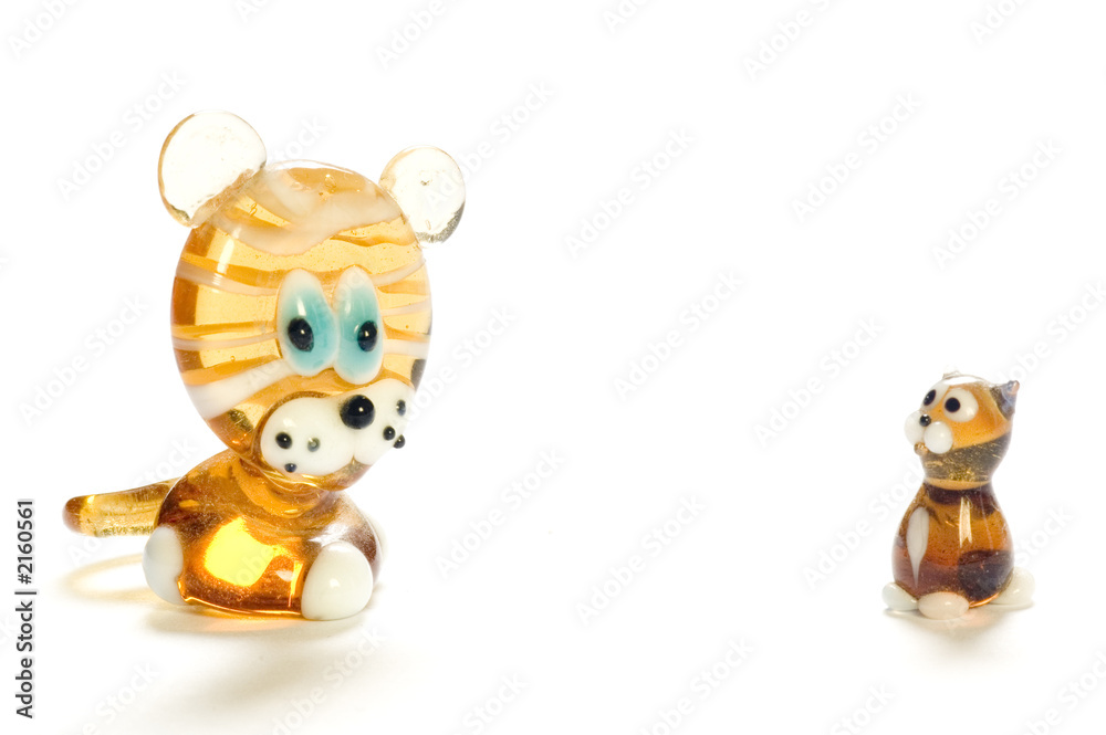 Naklejka premium tiger and cat