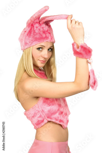 the beautiful girl in a fancy dress.