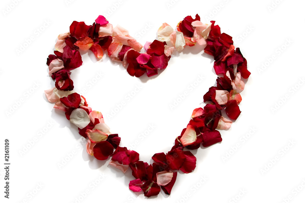 symbol of heart from petals of roses. symbol of heart from petals of roses.