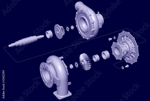 exploded turbocharger