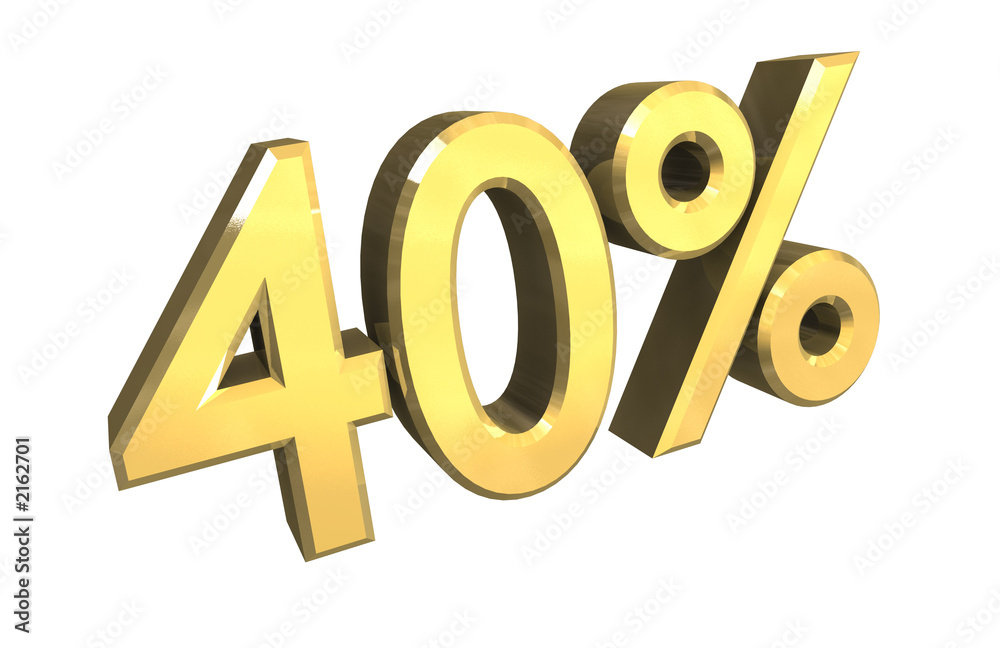 simbolo quaranta per cento 40% in oro simbolo quaranta per cento 40% in oro