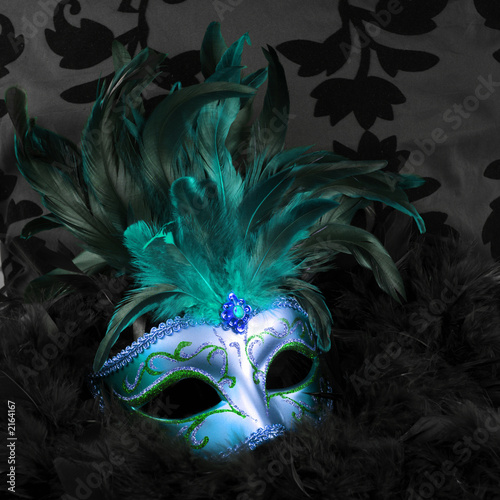 green and blue mysterious mask (venice)