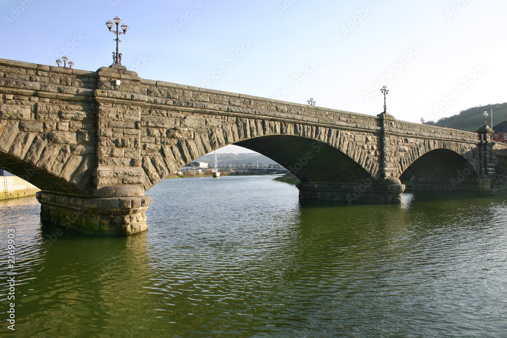 stone bridge over the river rheidol, aberystwyth,