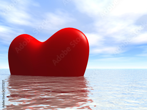 heart3d in ocean photo