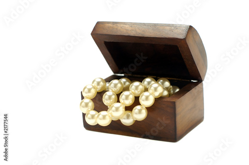 antique box with pearls