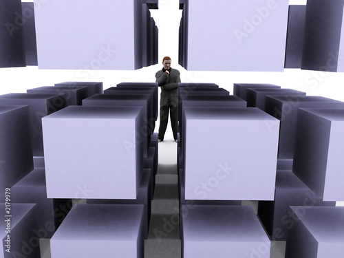 businessman and cubes