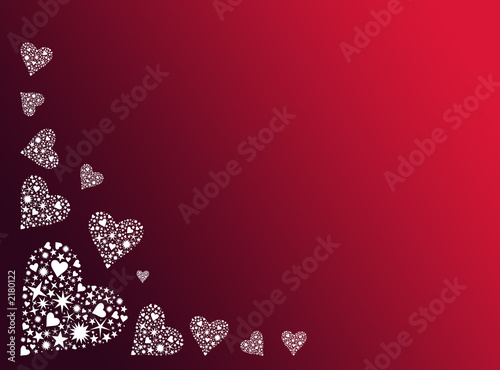 coeurs fond rouge