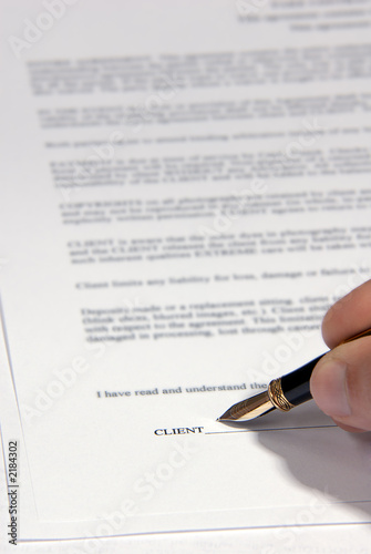 signing a contract
