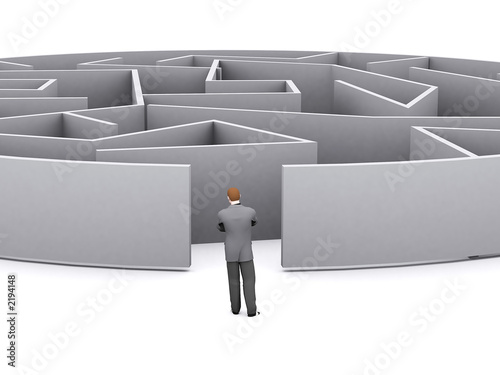 businessman and maze