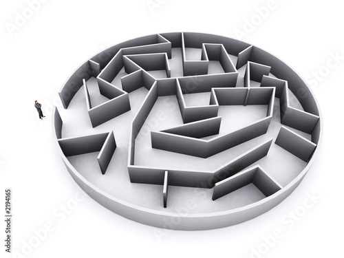 businessman and maze