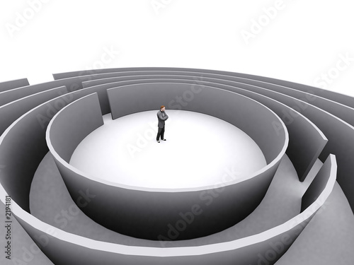 businessman and maze