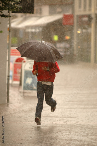 man in the rain