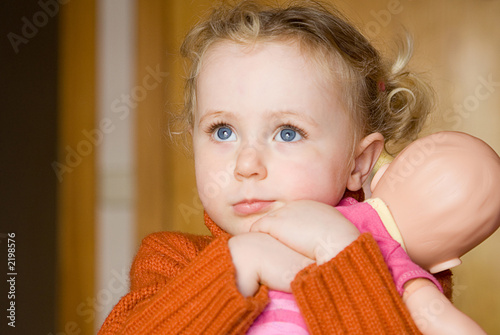 Canvas Print shy, toddler