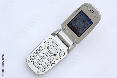 silver flip phone