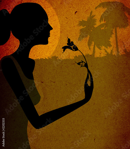 grunge design, woman with f...