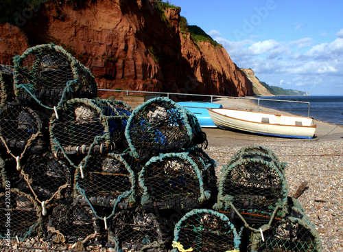 crab baskets at sidmouth beach