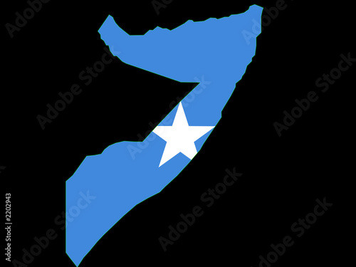 Bilde på lerret map of somalia and somali flag