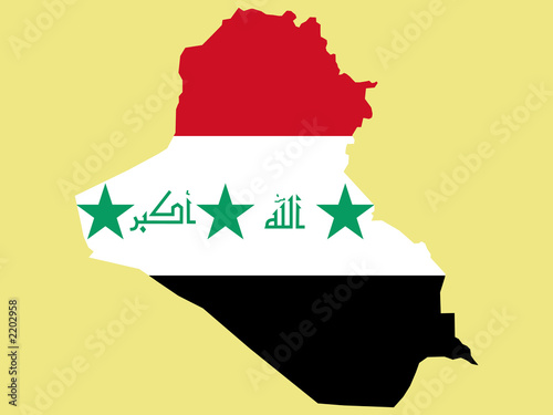 map of iraq and iraqi flag