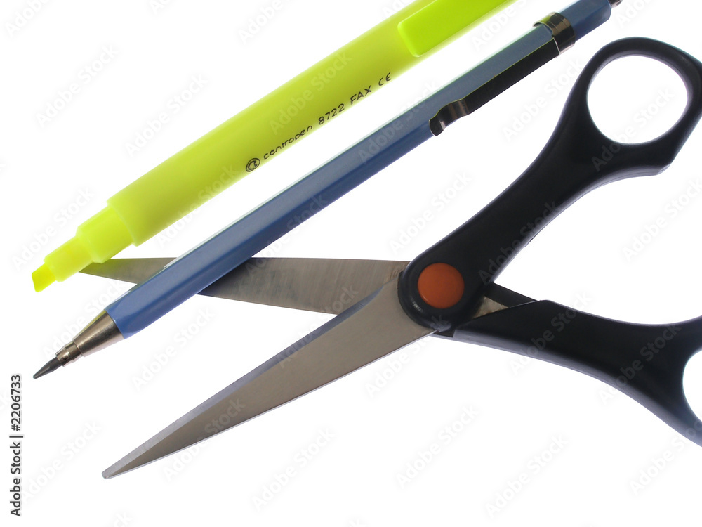 schere und bleistift schere und bleistift