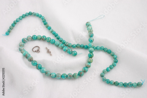 strung amazonite beads