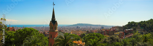 panorama from barcelona city from park guell by gaudi #2220950