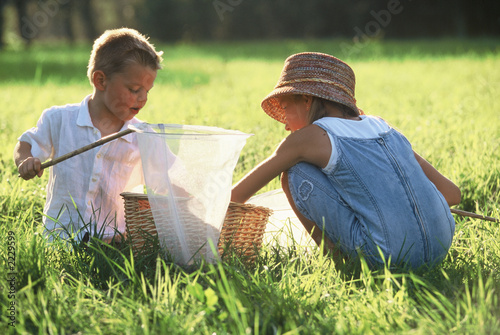 Canvastavla enfants chasse