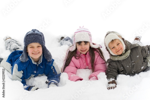 children in snow