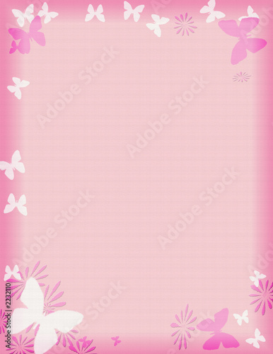 Canvas Print pink butterfly border